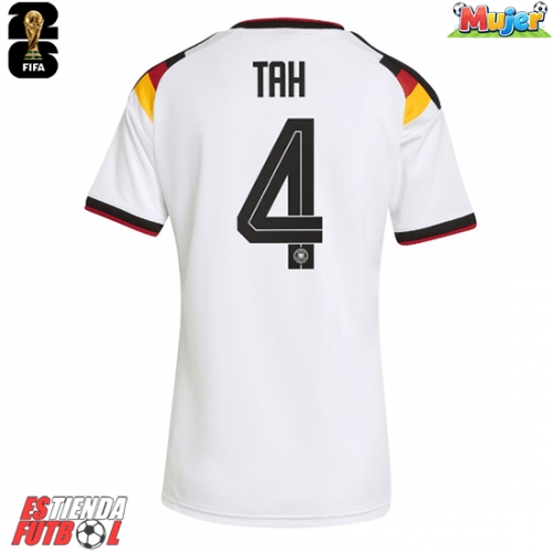 Alemania Jonathan Tah #4 Primera Equipación Mujer Mundial 2026 Manga Corta